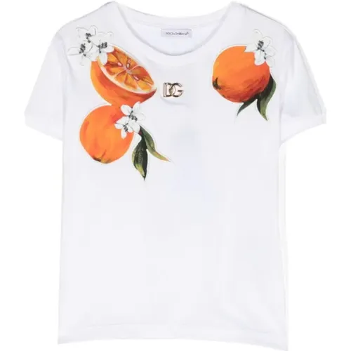 Optisches Weißes T-Shirt - Dolce & Gabbana - Modalova