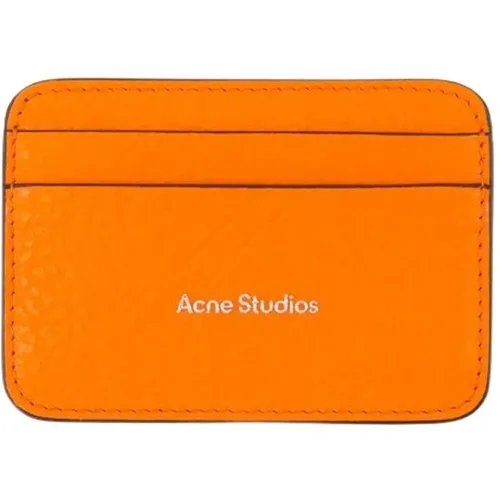 Oranger Lederkartenhalter - Acne Studios - Modalova