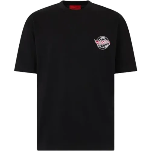 Schwarzes T-Shirt mit rotem Auto-Print , Herren, Größe: S - Vision OF Super - Modalova