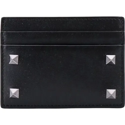 Leather Wallet with Iconic Studs , male, Sizes: ONE SIZE - Valentino Garavani - Modalova