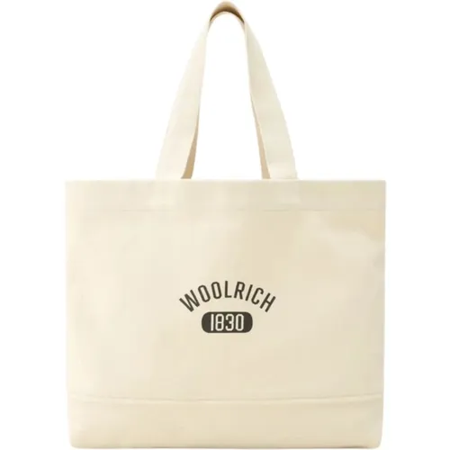 Canvas Shopper Bag Classic Design , female, Sizes: ONE SIZE - Woolrich - Modalova