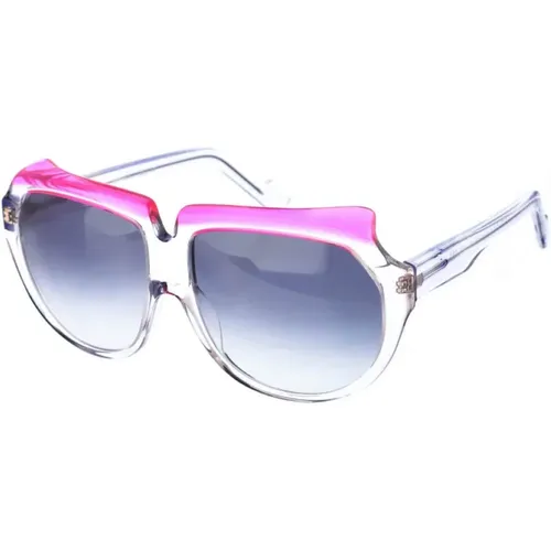 Oval Transparent-Rose Sonnenbrille , Damen, Größe: ONE Size - Courrèges - Modalova