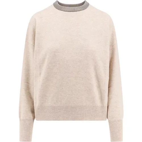 Kaschmirpullover mit Monile-Dekoration, Cashmere Diamond Crew Sweater - BRUNELLO CUCINELLI - Modalova