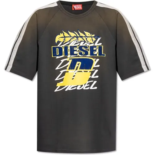 T-Shirt 'T-Roxt-Stripe' , Herren, Größe: S - Diesel - Modalova