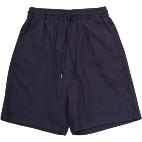 Dark Navy Linen Shorts , female, Sizes: XL - Les Deux - Modalova