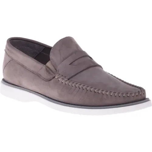 Loafer in taupe nubuck , male, Sizes: 10 UK, 8 UK, 7 1/2 UK - Baldinini - Modalova