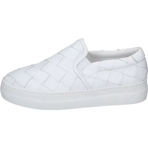 Leather Slip-On Sneakers for Women , female, Sizes: 4 UK - Stokton - Modalova