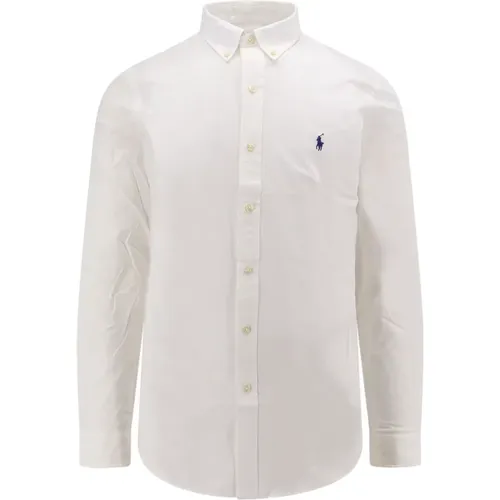 Weißes Hemd mit Knopfleiste , Herren, Größe: M - Ralph Lauren - Modalova