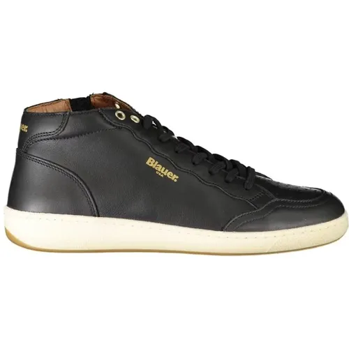 Schwarzer Polyester Sneaker , Herren, Größe: 41 EU - Blauer - Modalova