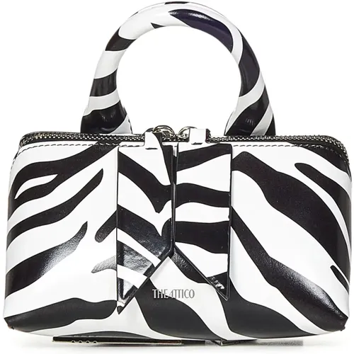 Zebra Print Leather Handbag , female, Sizes: ONE SIZE - The Attico - Modalova