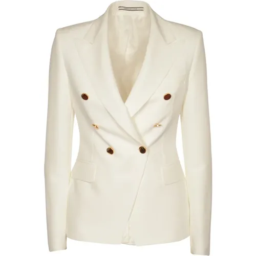 Double-Breasted Central Split Jacket , female, Sizes: S, L, M - Tagliatore - Modalova