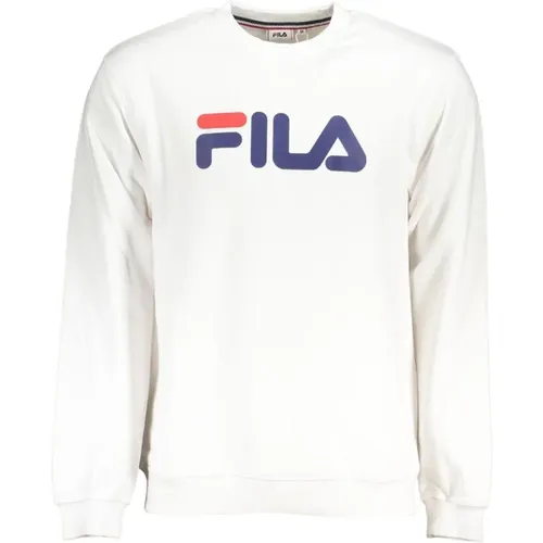 Brushed Cotton Crew Neck Sweatshirt with Logo Print , male, Sizes: S, 2XL, XS - Fila - Modalova