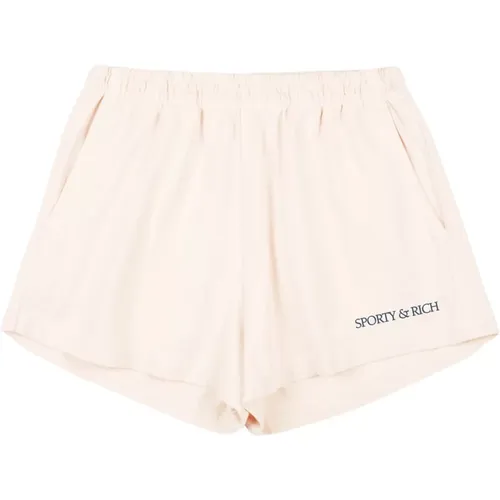 Club Disco Cotton Shorts , female, Sizes: M, S - Sporty & Rich - Modalova