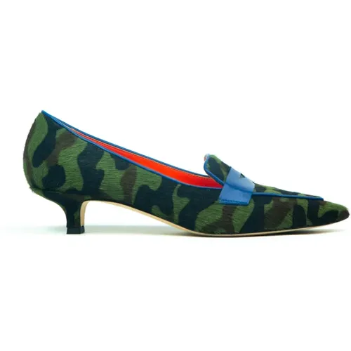 Camouflage Loafer mit Absatz , Damen, Größe: 38 EU - Prosperine - Modalova