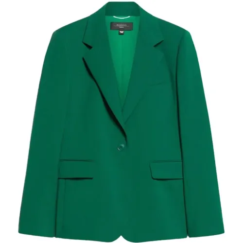 Wollmischung Einreiher Blazer , Damen, Größe: 2XS - Max Mara Weekend - Modalova