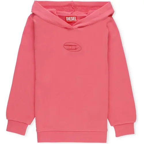 Rosa Kinder Baumwoll Kapuzenpullover Kapuze - Diesel - Modalova