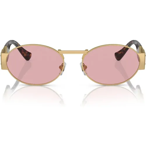 Unisex Ve2264 Sonnenbrille mit Hellvioletten Gläsern , Damen, Größe: 56 MM - Versace - Modalova