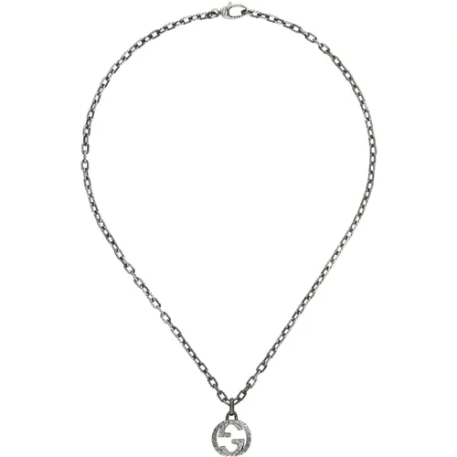 Interlocking G Pendant Necklace in Sterling Silver , female, Sizes: ONE SIZE - Gucci - Modalova