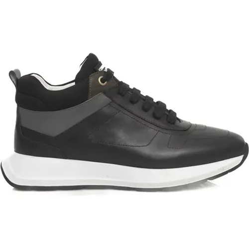 Schwarze Leder Plateau Sneakers Logo , Damen, Größe: 36 EU - Cerruti 1881 - Modalova