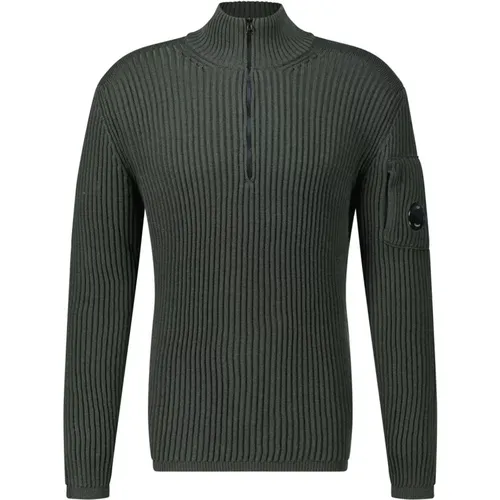 Gerippter Half-Zip Pullover , Herren, Größe: XL - C.P. Company - Modalova