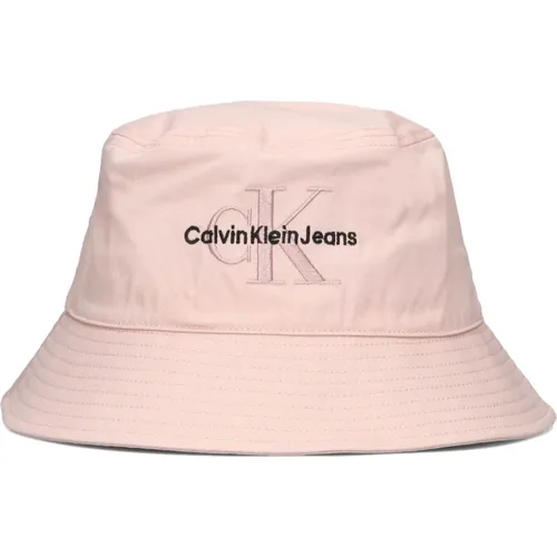 Monogram Bucket Hat Rosa Textil - Calvin Klein - Modalova