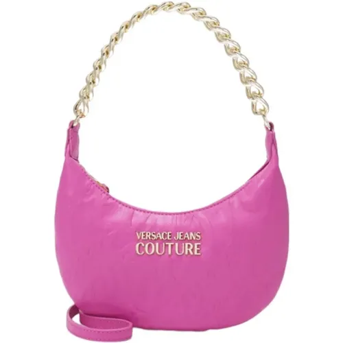 Small Rosa Shoulder Bag with All Over Logo Lettering , female, Sizes: ONE SIZE - Versace Jeans Couture - Modalova