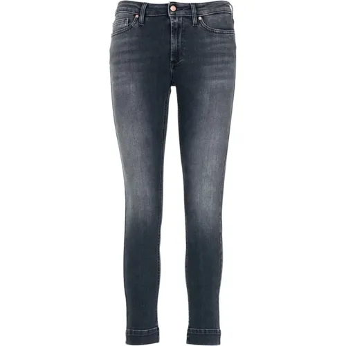 Schmale Passform Graue Denim Jeans , Damen, Größe: W30 - Don The Fuller - Modalova