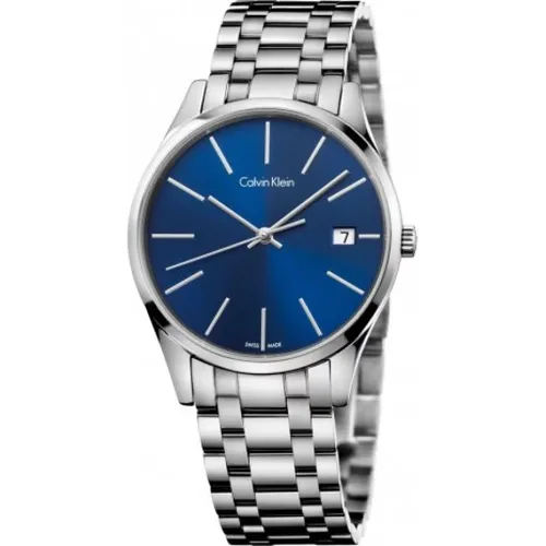 Stunning Blue Dial Quartz Watch with Stainless Steel Strap , female, Sizes: ONE SIZE - Calvin Klein - Modalova