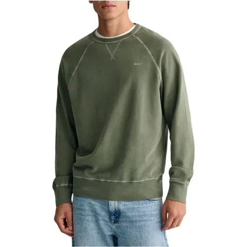 Sunfaded C-Neck Sweatshirt , male, Sizes: XL, 2XL, L, M - Gant - Modalova