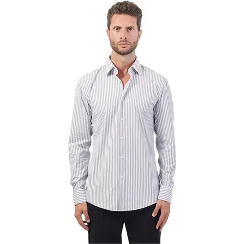 Vertikal Gestreiftes Slim Fit Hemd , Herren, Größe: 4XL - Hugo Boss - Modalova