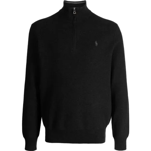 Baumwoll-Halb-Zip-Sweatshirt , Herren, Größe: L - Ralph Lauren - Modalova