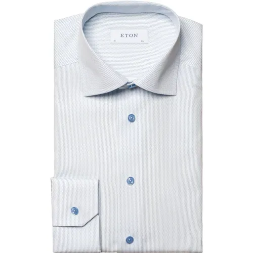 Contemporary Micro Print Poplin Shirt , male, Sizes: M, 3XL, 4XL, 7XL, 5XL - Eton - Modalova