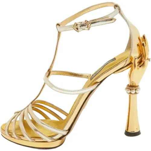 Pre-owned Leather sandals , female, Sizes: 6 1/2 UK - Dolce & Gabbana Pre-owned - Modalova