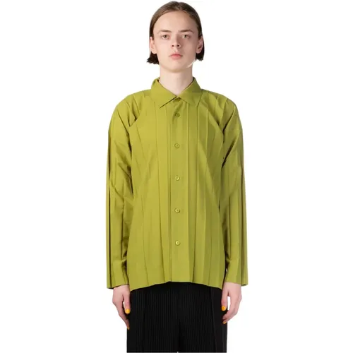Grünes Edge Leichtes Hemd , Herren, Größe: M - Issey Miyake - Modalova