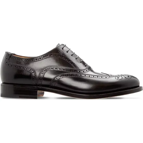 Klassische schwarze Oxford-Schuhe aus Kalbsleder , Herren, Größe: 44 1/2 EU - Moreschi - Modalova