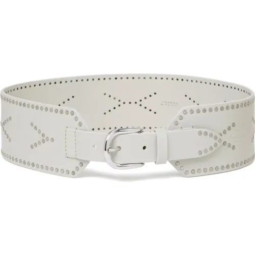 Leather Belt with Silver Buckle , female, Sizes: 80 CM, 85 CM, 75 CM - Isabel marant - Modalova