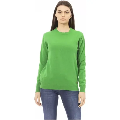 Emerald Elegance Wool Cashmere Sweater , female, Sizes: M, S - Baldinini - Modalova