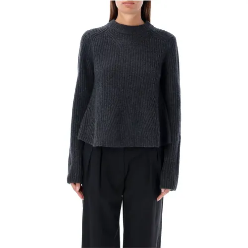 Cashmere Crewneck Sweater Antracite Melange , female, Sizes: S, M - Loulou Studio - Modalova