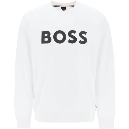 Logo Print Crew-neck Sweatshirt , Herren, Größe: S - Hugo Boss - Modalova
