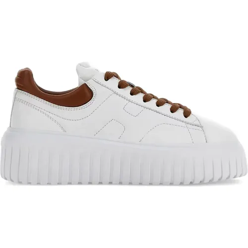 Weiße H-Stripes Sneakers , Damen, Größe: 36 1/2 EU - Hogan - Modalova