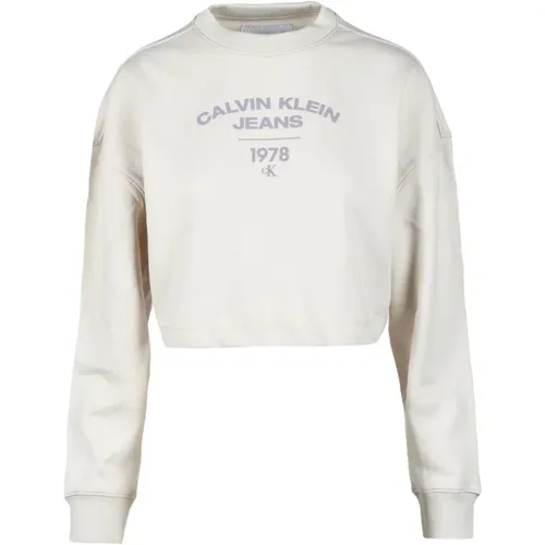 Gemütlicher Pullover aus Baumwollmischung , Damen, Größe: S - Calvin Klein Jeans - Modalova