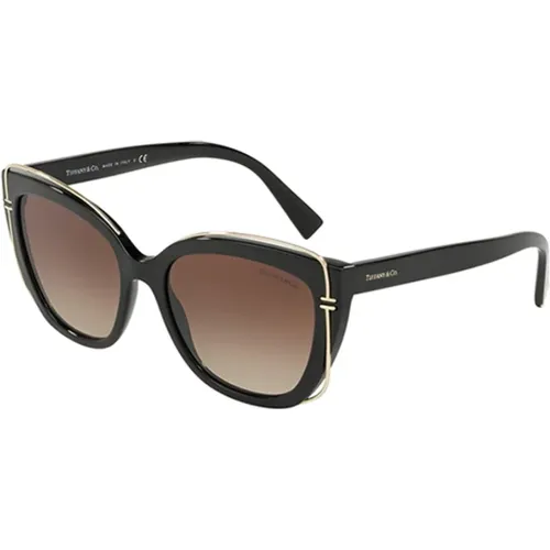 Schwarze/braune Sonnenbrille TF 4148 , Damen, Größe: 54 MM - Tiffany - Modalova