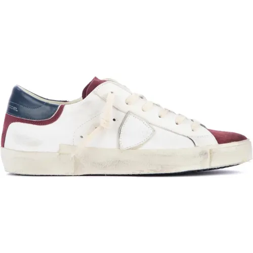 Leather Sneakers with Suede Inserts , male, Sizes: 11 UK - Philippe Model - Modalova