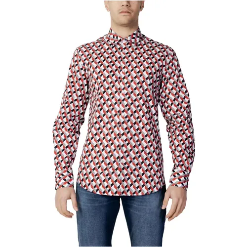 Rotes Print-Knopfleistenhemd , Herren, Größe: 3XL - Antony Morato - Modalova