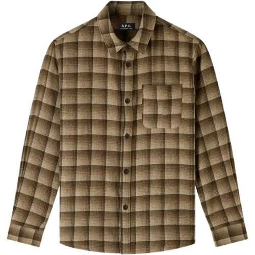 Hazelnut Trek Overshirt , male, Sizes: M, S - A.p.c. - Modalova