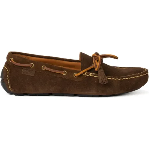 Schokoladenbraune Wildleder-Loafers , Herren, Größe: 41 EU - Polo Ralph Lauren - Modalova