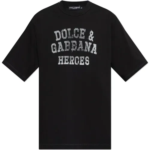 T-Shirt mit Logo , Herren, Größe: L - Dolce & Gabbana - Modalova