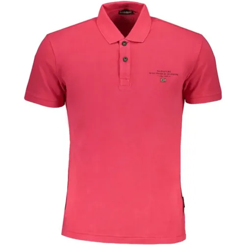 Rosa Cotton Polo Shirt with Print , male, Sizes: XL, 2XL, S, M - Napapijri - Modalova