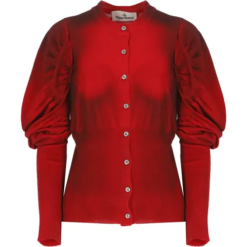 Roter Woll-Cardigan mit Orb-Logo - Vivienne Westwood - Modalova