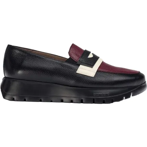 Schwarze Damenloafer leichte Keilpumps , Damen, Größe: 42 EU - Wonders - Modalova